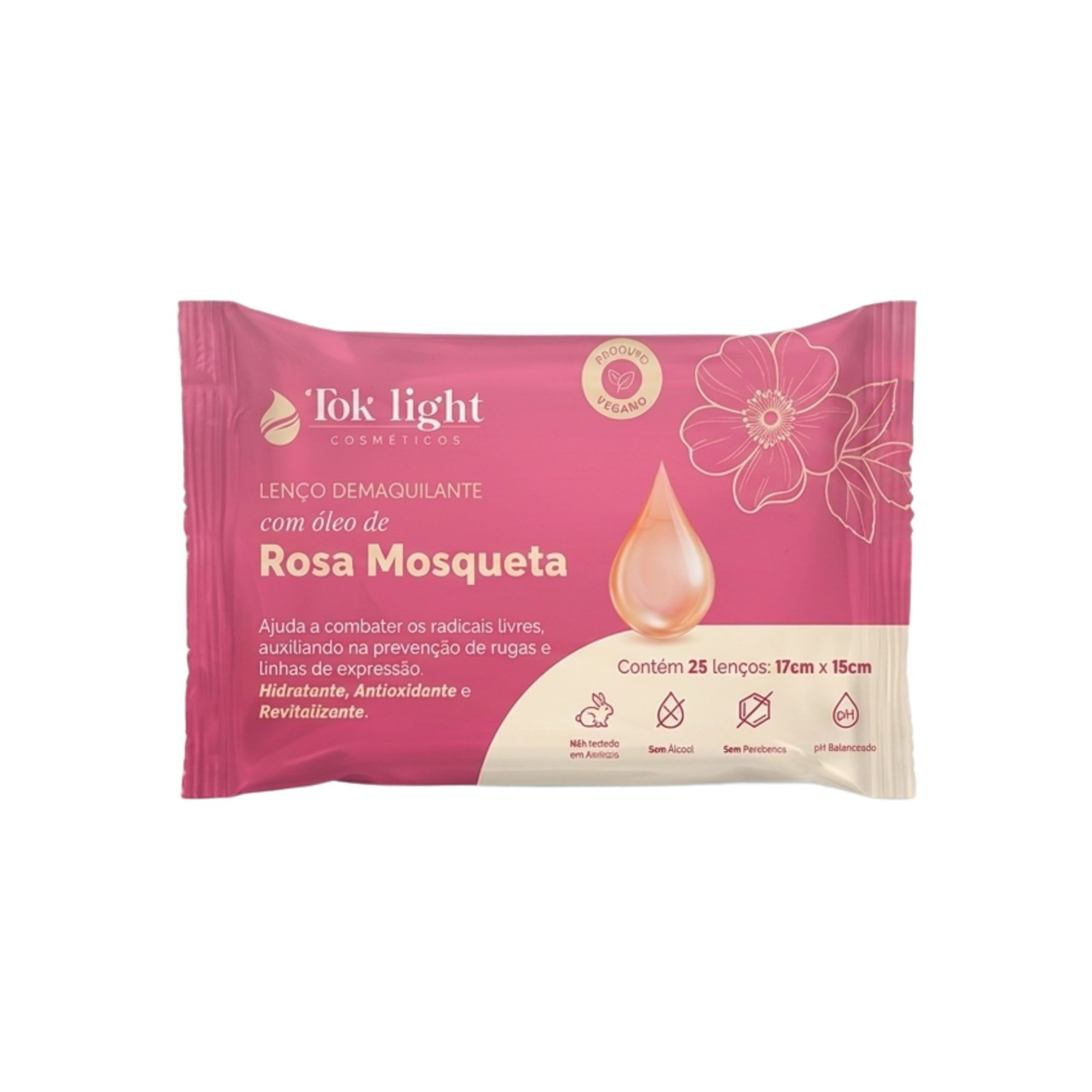 Lenço Demaquilante Rosa Mosqueta